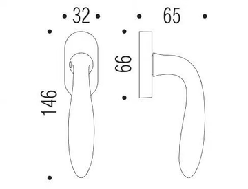 MACH CD 82 DK/SM - DK Cromall® window handle on rose by Colombo Design - view 3